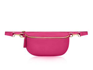 Hot Pink LARGE Leather Bum Bag