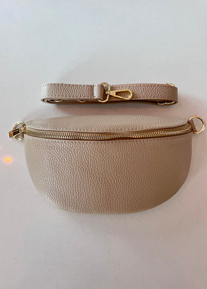 Taupe Leather Bum Bag