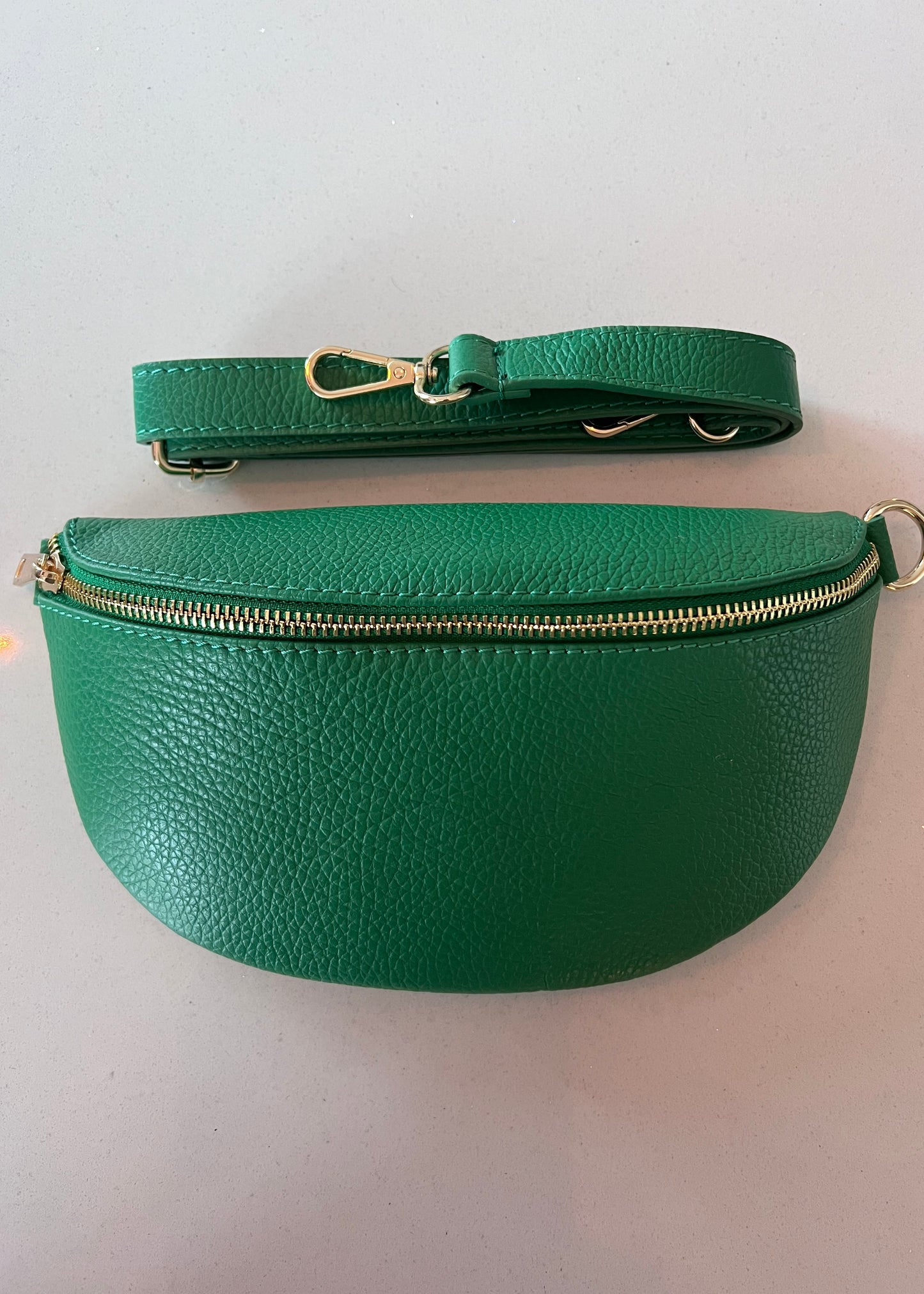 Apple Green Leather Bum Bag