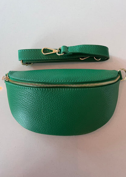 Apple Green Leather Bum Bag