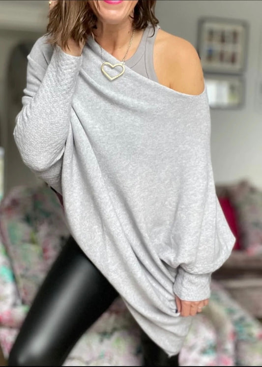 Asymmetric Batwing Jumper (Lots of Colours)