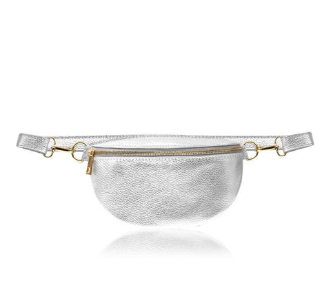 Silver Leather Bum Bag