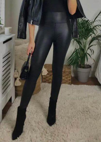 Pleather Leggings | Black & Brown